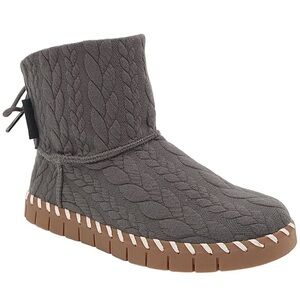 NWT MUK LUKS Flexi Hoboken Women's Winter Boots woven dark grey heather 6